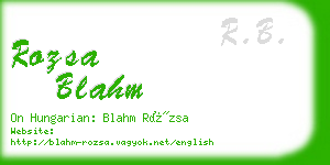 rozsa blahm business card